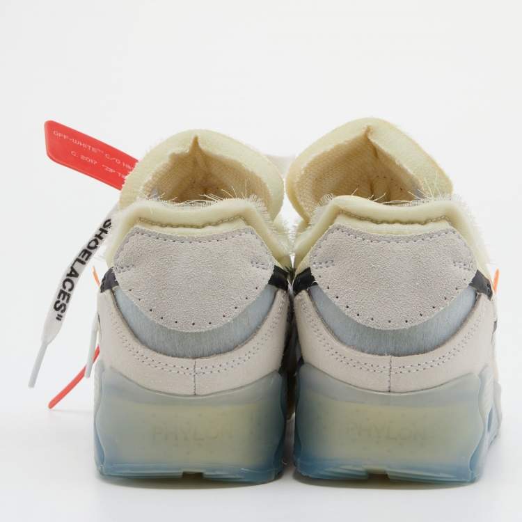 Pre Owned Off-White x Nike Off White Suede and Leather The 10 Air Max 90 Sneakers Size 40