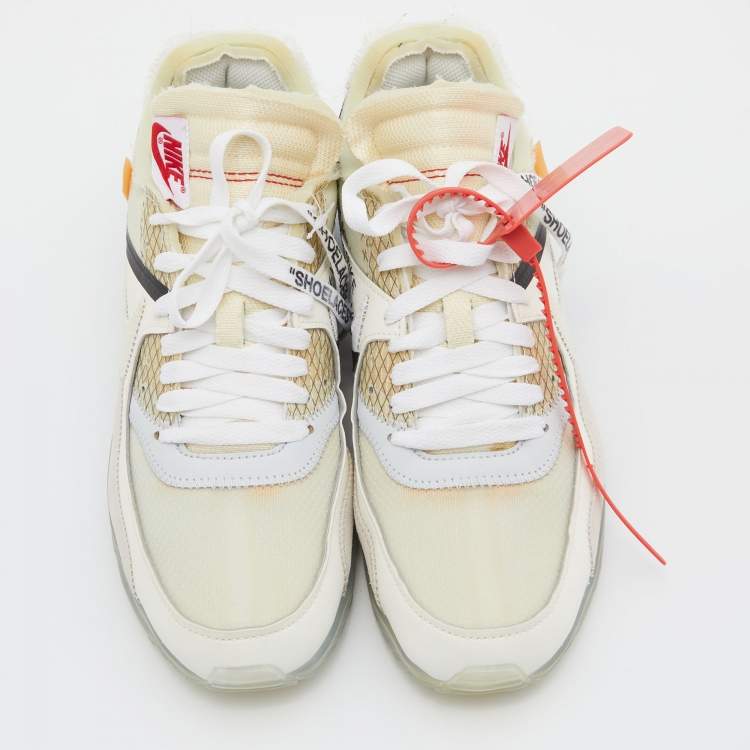 Pre Owned Off-White x Nike Off White Suede and Leather The 10 Air Max 90 Sneakers Size 40