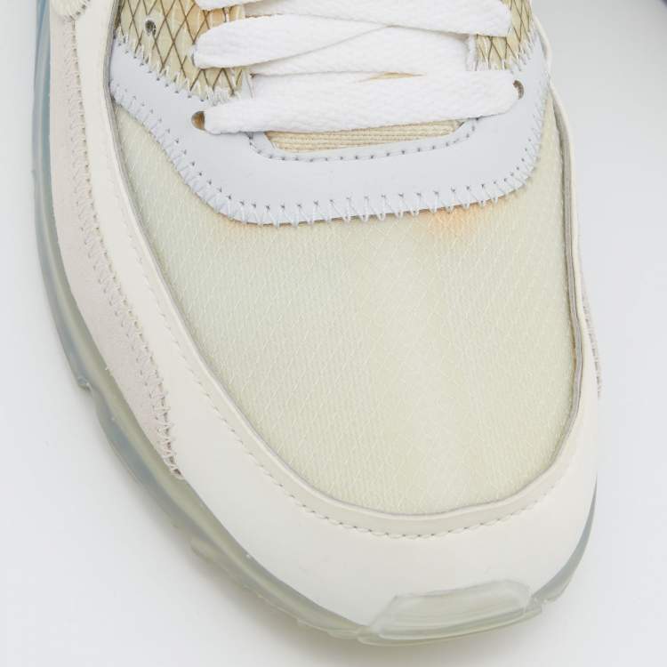 Pre Owned Off-White x Nike Off White Suede and Leather The 10 Air Max 90 Sneakers Size 40