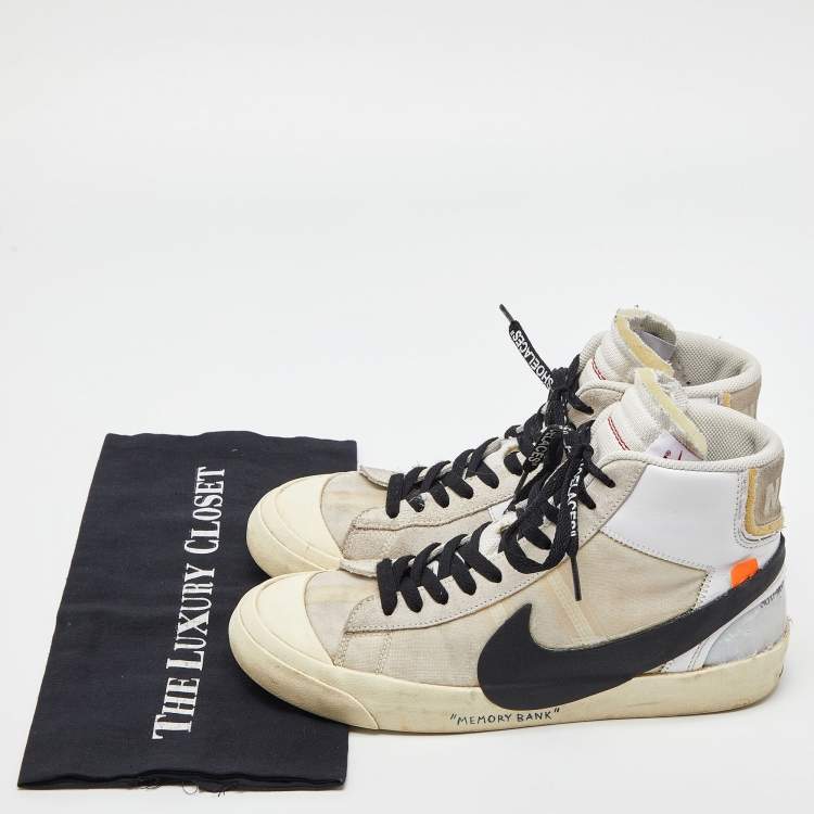 مملوكة مسبقًا Off-White x Nike Off White Suede,Mesh and Leather Mid Blazer Lace Up Sneakers Size 41