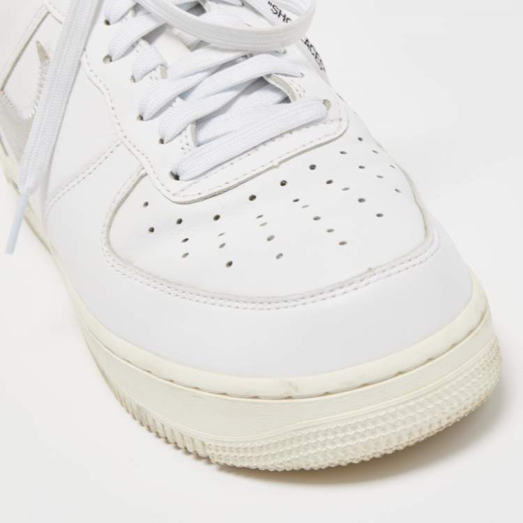 Pre Owned Nike White Leather Nike Air Force 1 ComplexCon Sneakers Size 42.5