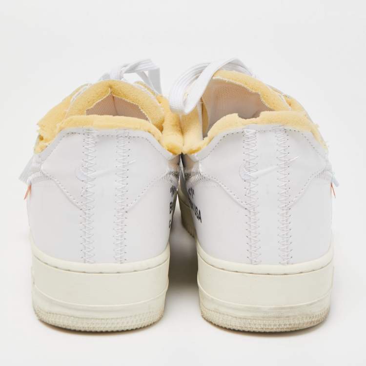 Pre Owned Nike White Leather Nike Air Force 1 ComplexCon Sneakers Size 42.5