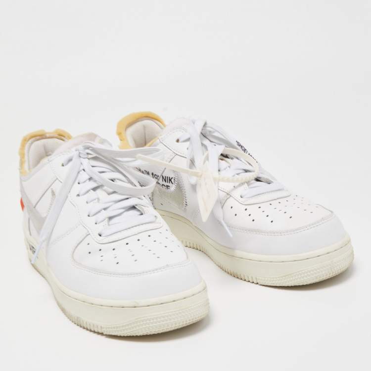 Pre Owned Nike White Leather Nike Air Force 1 ComplexCon Sneakers Size 42.5