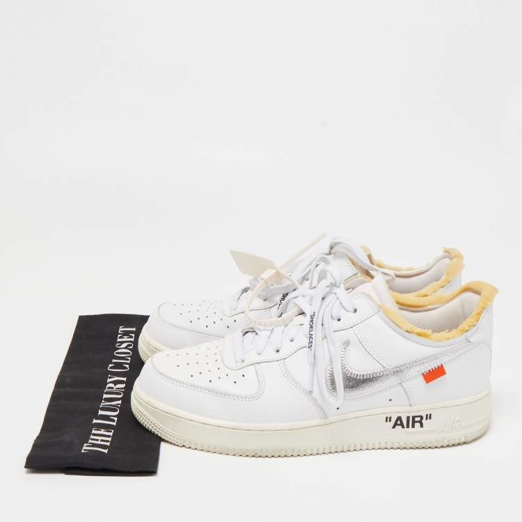 Pre Owned Nike White Leather Nike Air Force 1 ComplexCon Sneakers Size 42.5