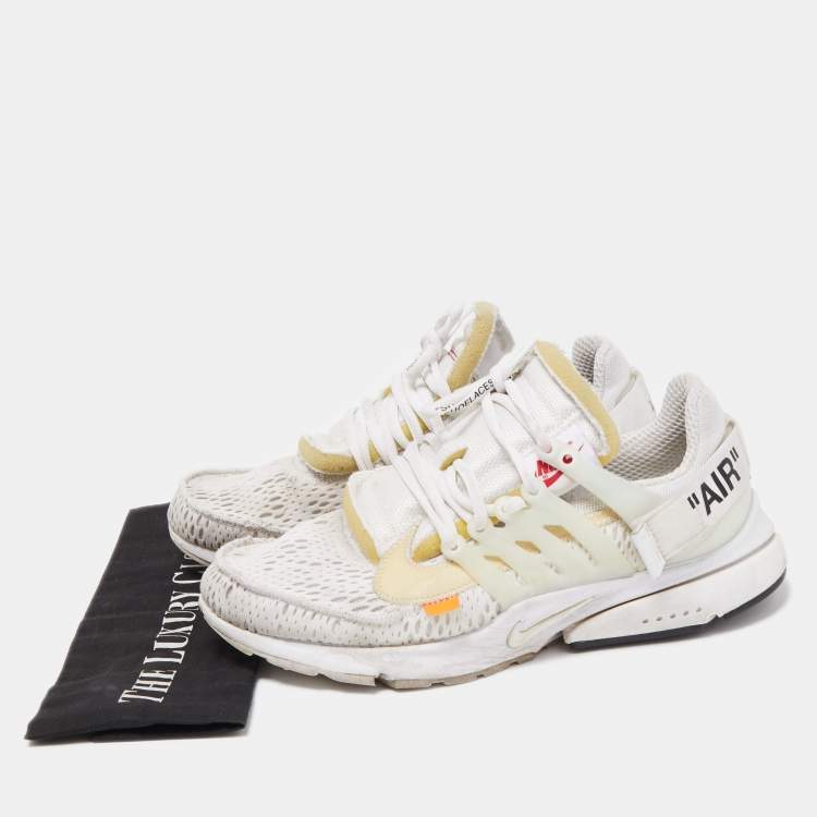 Pre Owned Nike x Off White  White Fabric Air Presto Low Trainers Sneakers Size 42.5