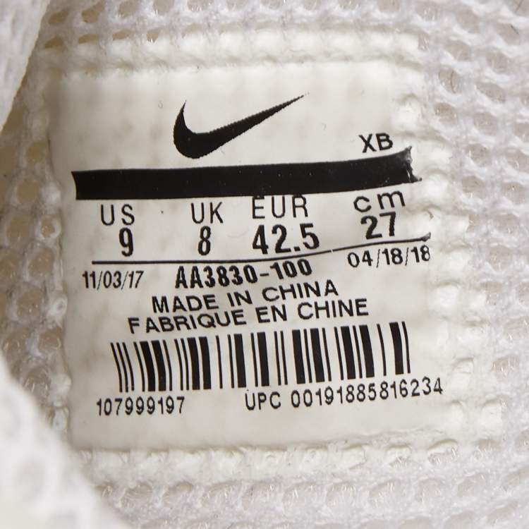 Pre Owned Nike x Off White  White Fabric Air Presto Low Trainers Sneakers Size 42.5