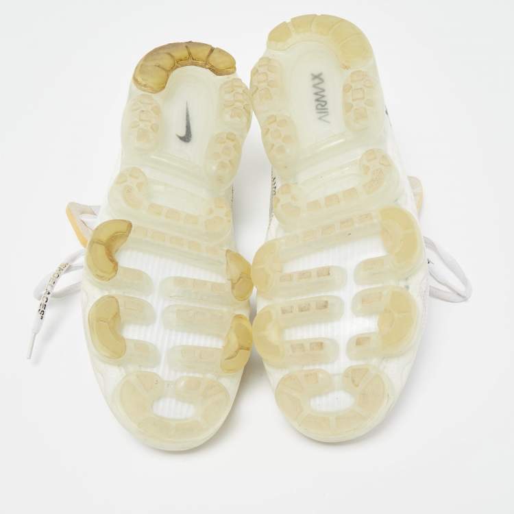 Pre Owned Off-White x Nike White Knit Fabric Vapormax Sneakers Size 42