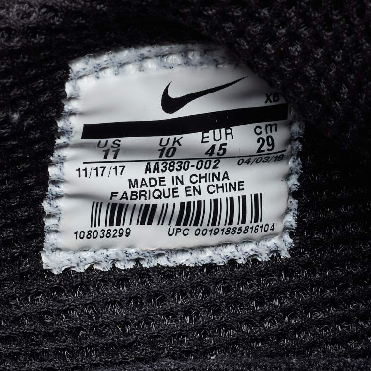 Pre Owned Off White x Nike Black Mesh Fabric Air Presto Sneakers Size 45