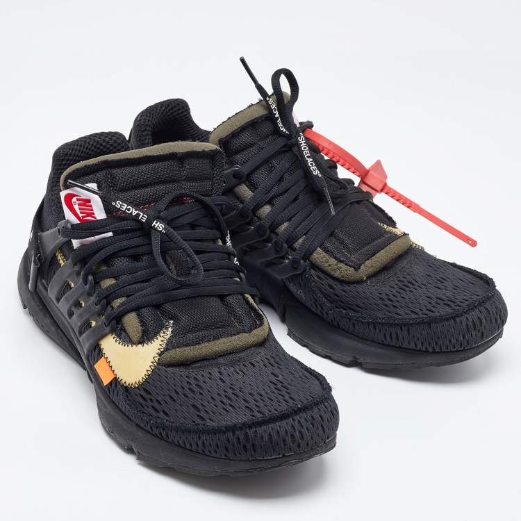 Pre Owned Off White x Nike Black Mesh Fabric Air Presto Sneakers Size 45