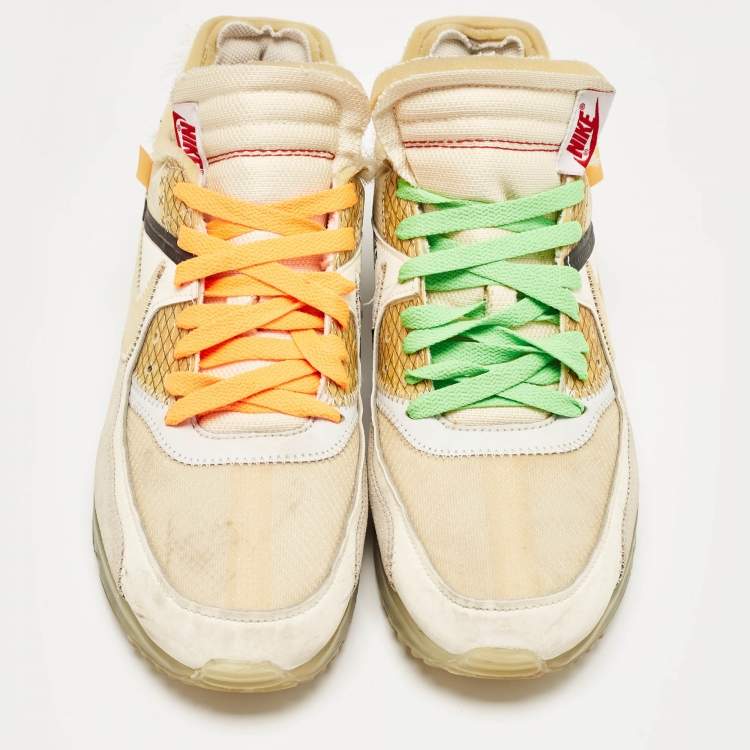 Pre Owned Off-White x Nike Suede and Leather  The Ten AIR MAX 90 Sneakers Size 43