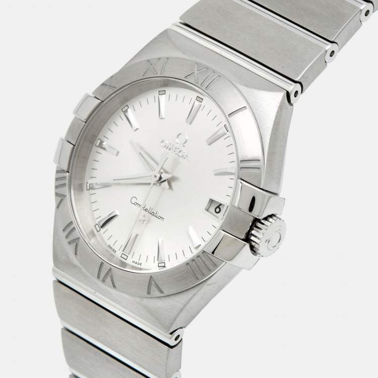 Pre Owned Omega Silver Stainless Steel Constellation 123.10.35.60.02.001 Men's Wristwatch 35 mm