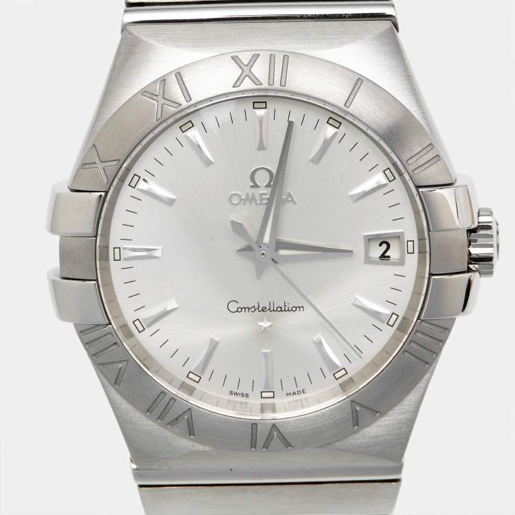 Pre Owned Omega Constellation 123.10.35.60.02.001 Silver Dial Stainless Steel Men's Wristwatch 35 mm