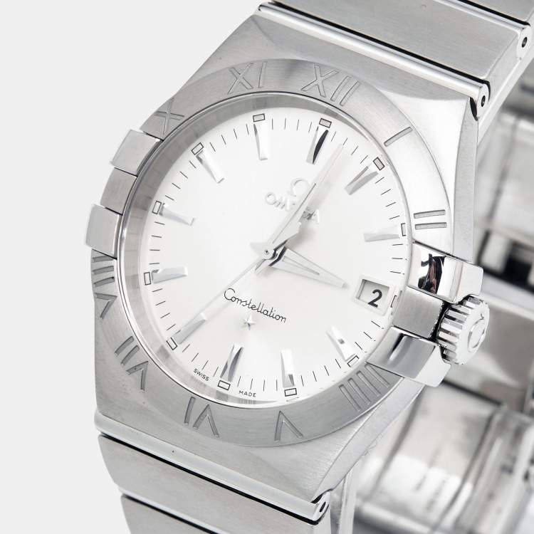 Pre Owned Omega Constellation 123.10.35.60.02.001 Silver Dial Stainless Steel Men's Wristwatch 35 mm