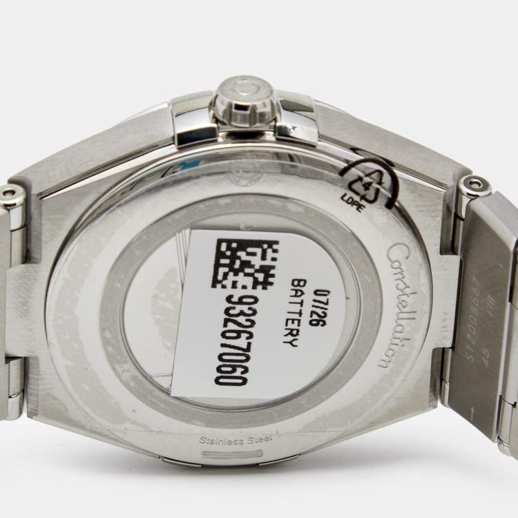 Pre Owned Omega Black Stainless Steel Constellation 131.10.36.60.01.001 Unisex Wristwatch 36 mm