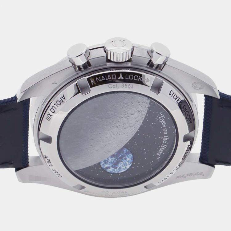 Pre Owned Omega Silver Stainless Steel Speedmaster Snoopy 310.32.42.50.02.001 Manual Winding Men's Wristwatch 42 mm