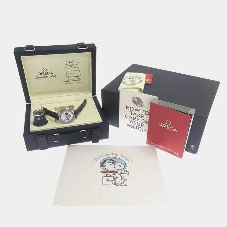 Pre Owned Omega Silver Stainless Steel Speedmaster Snoopy 310.32.42.50.02.001 Manual Winding Men's Wristwatch 42 mm