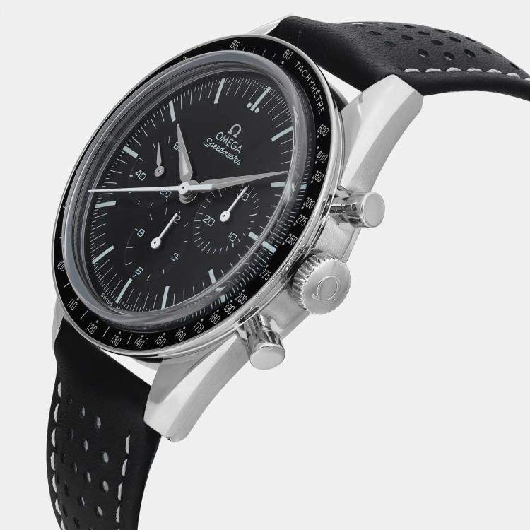 Pre Owned Omega Black Stainless Steel Speedmaster 3513.50 Automatic Men's Wristwatch 39 mm