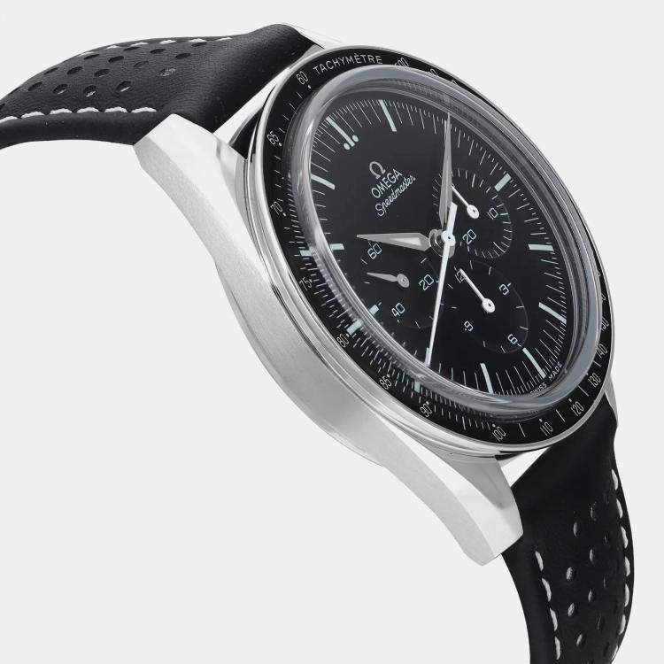 Pre Owned Omega Black Stainless Steel Speedmaster 3513.50 Automatic Men's Wristwatch 39 mm