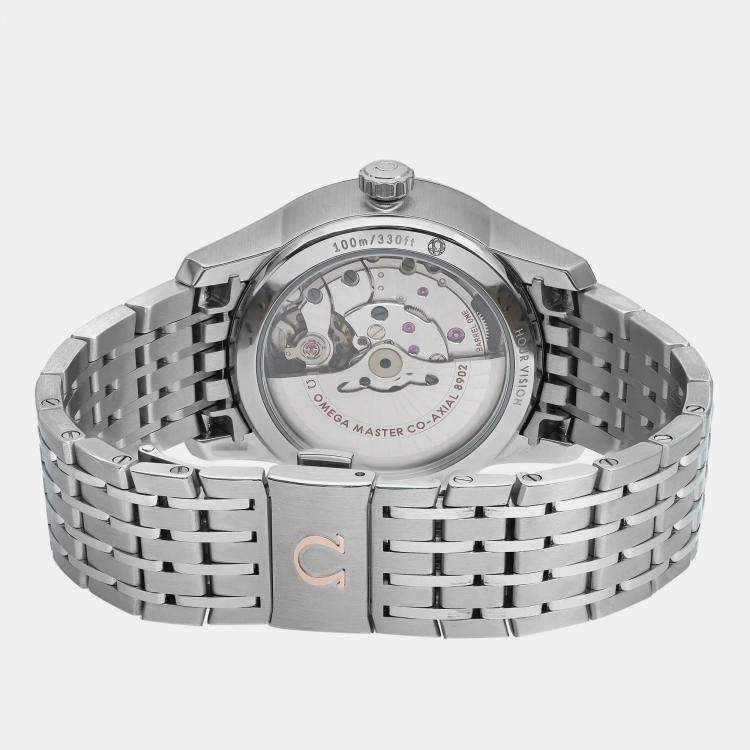 Pre Owned Omega White Stainless Steel De Ville Hour Vision 433.10.41.22.02.001 Automatic Men's Wristwatch 41mm