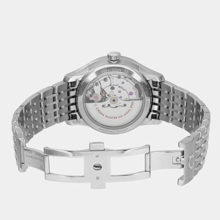 Pre Owned Omega White Stainless Steel De Ville Hour Vision 433.10.41.22.02.001 Automatic Men's Wristwatch 41mm