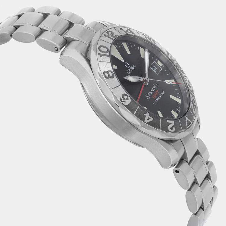 Pre Owned Omega Black Stainless Steel Seamaster 2234.50.00 Automatic Men's Wristwatch 41mm