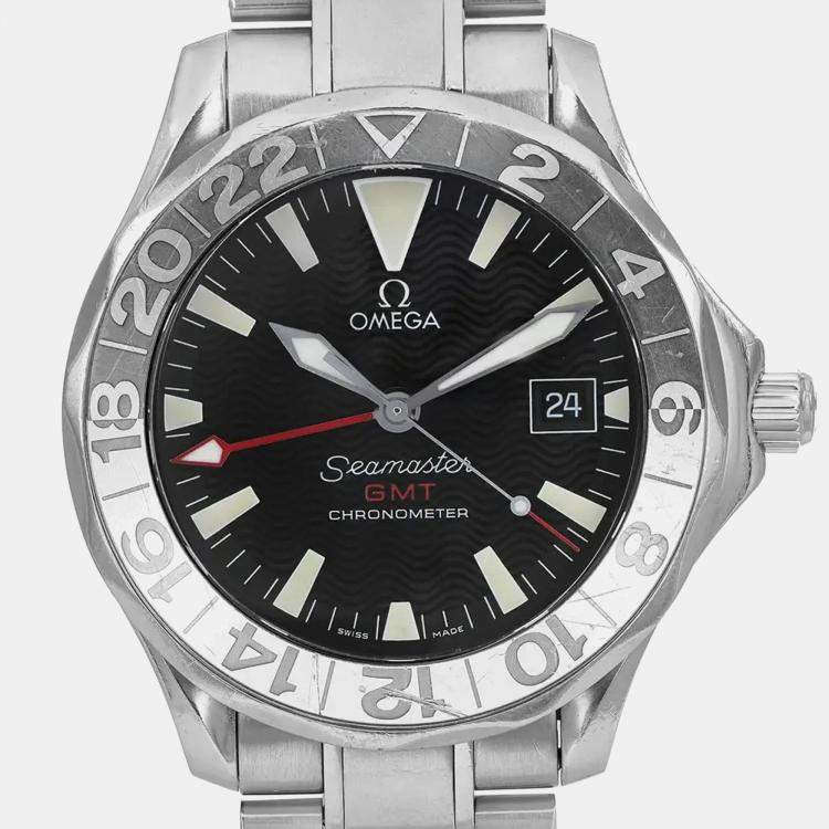 Pre Owned Omega Black Stainless Steel Seamaster 2234.50.00 Automatic Men's Wristwatch 41mm