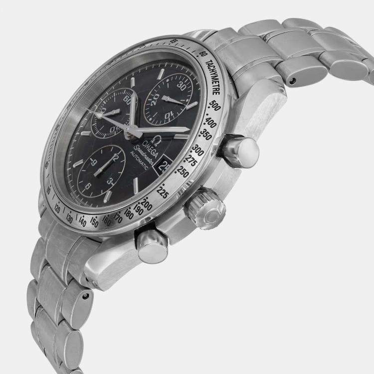 Pre Owned Omega Black Stainless Steel Speedmaster 3513.50 Automatic Men's Wristwatch 39 mm