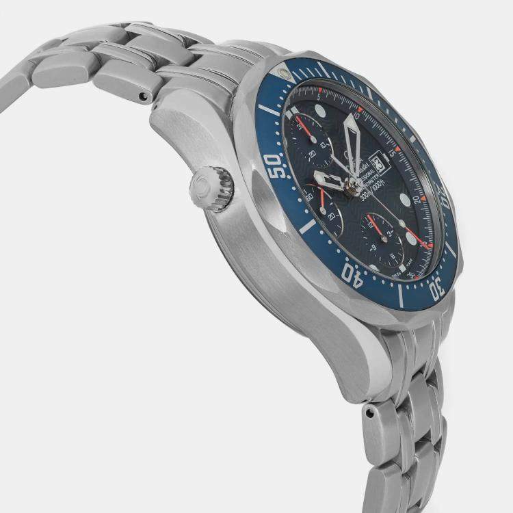 Pre Owned Omega Blue Stainless Steel Seamaster Diver 2599.80 Automatic Men's Wristwatch 42 mm