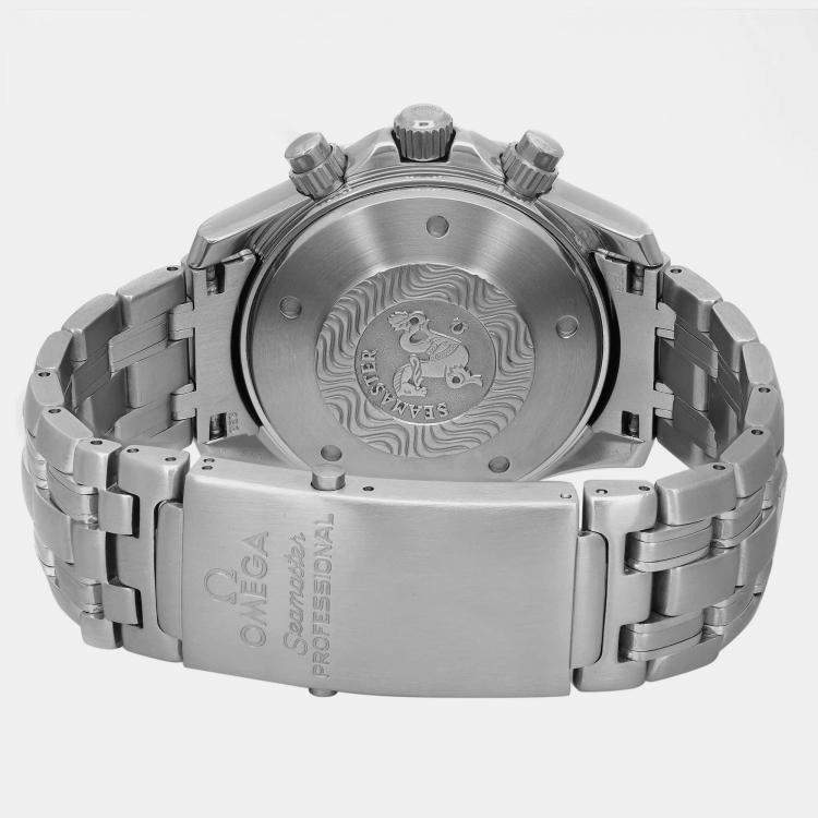 Pre Owned Omega Blue Stainless Steel Seamaster Diver 2599.80 Automatic Men's Wristwatch 42 mm