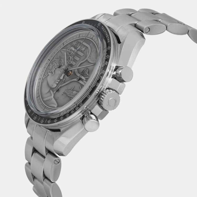 Pre Owned Omega Silver Stainless Steel Speedmaster Apollo XVII 311.30.42.30.99.002 Manual Winding Men's Wristwatch 42 mm