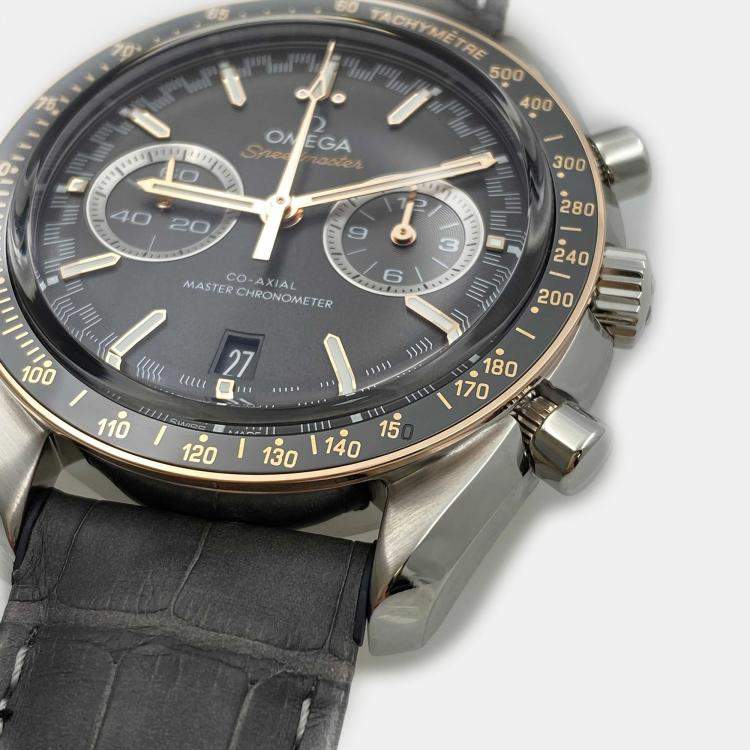 Pre Owned Omega Grey Stainless Steel Speedmaster Racing 329.23.44.51.06.001 Automatic Men's Wristwatch 44 mm