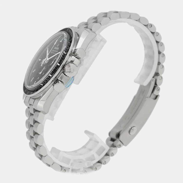 Pre Owned Omega Black Stainless Steel Speedmaster 310.30.42.50.01.002 Manual Winding Men's Wristwatch 42 mm