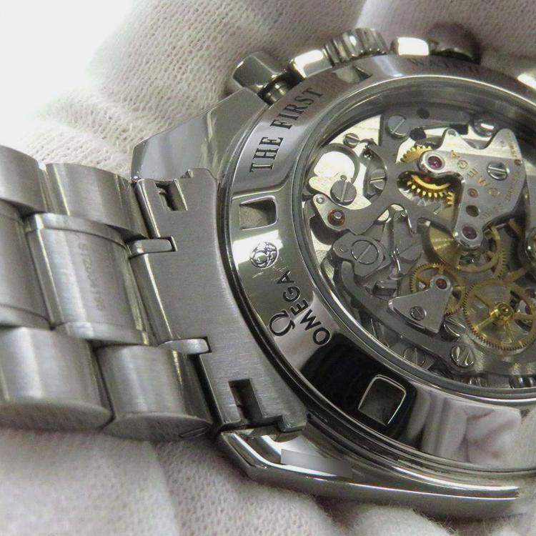 Pre Owned Omega Black Stainless Steel Speedmaster 311.30.42.30.01.005 Manual Winding Men's Wristwatch 42 mm