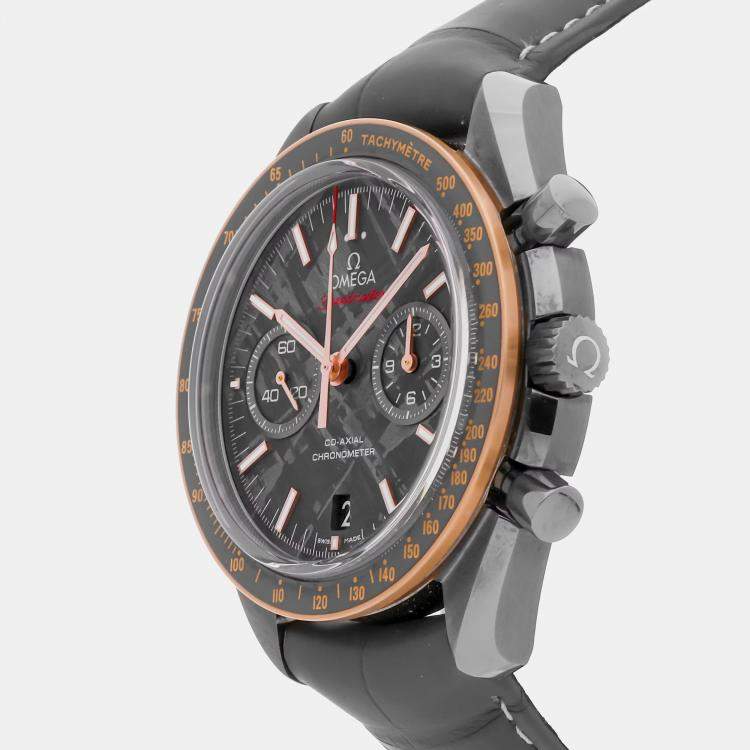 Pre Owned Omega Speedmaster Meteorite "Dark Side of the Moon" Chronograph 311.63.44.51.99.002 Automatic Ceramic Meteorite Dial Men's Wristwatch 44.25mm