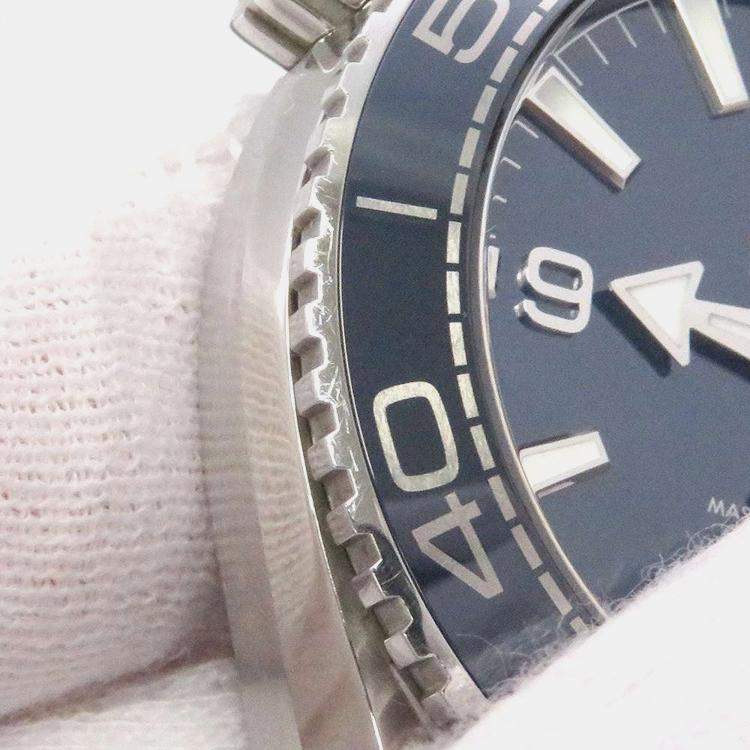 Pre Owned Omega Blue Stainless Steel Seamaster Planet Ocean 215.30.40.20.03.001 Automatic Men's Wristwatch 39.5 mm
