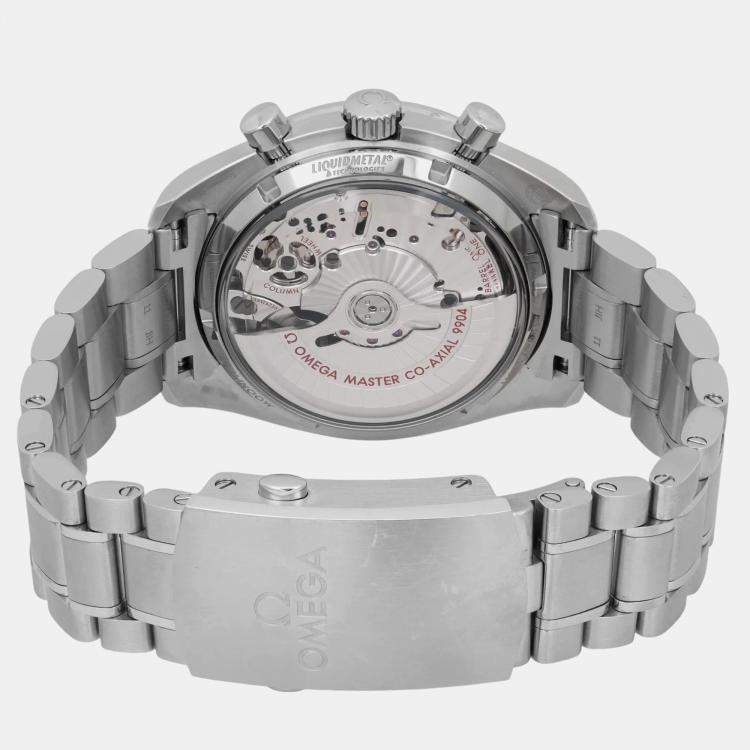Pre Owned Omega Black Stainless Steel Speedmaster Moonphase 304.30.44.52.01.001 Automatic Men's Wristwatch 44 mm