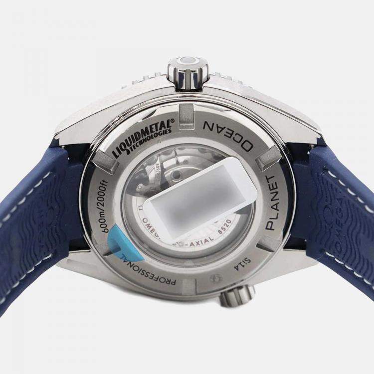 Pre Owned Omega Seamaster Planet Ocean 232.92.38.20.03.001 Automatic Blue Stainless Steel Men's Wristwatch 37.5 mm