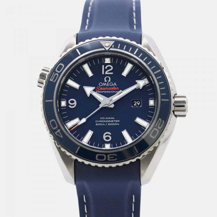Pre Owned Omega Seamaster Planet Ocean 232.92.38.20.03.001 Automatic Blue Stainless Steel Men's Wristwatch 37.5 mm