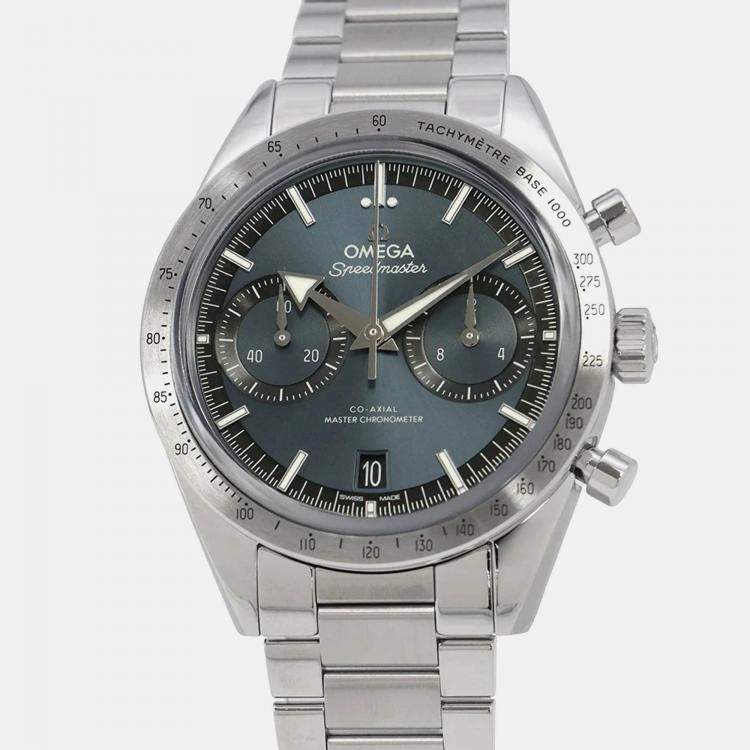Pre Owned Omega Speedmaster 332.10.41.51.03.001 Manual Winding Blue Stainless Steel Men's Wristwatch 40.5 mm