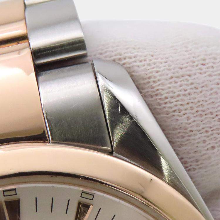 Pre Owned Omega Seamaster Aqua Terra 2304.30 Automatic White 18k Rose Gold Stainless Steel Men's Wristwatch 36 mm