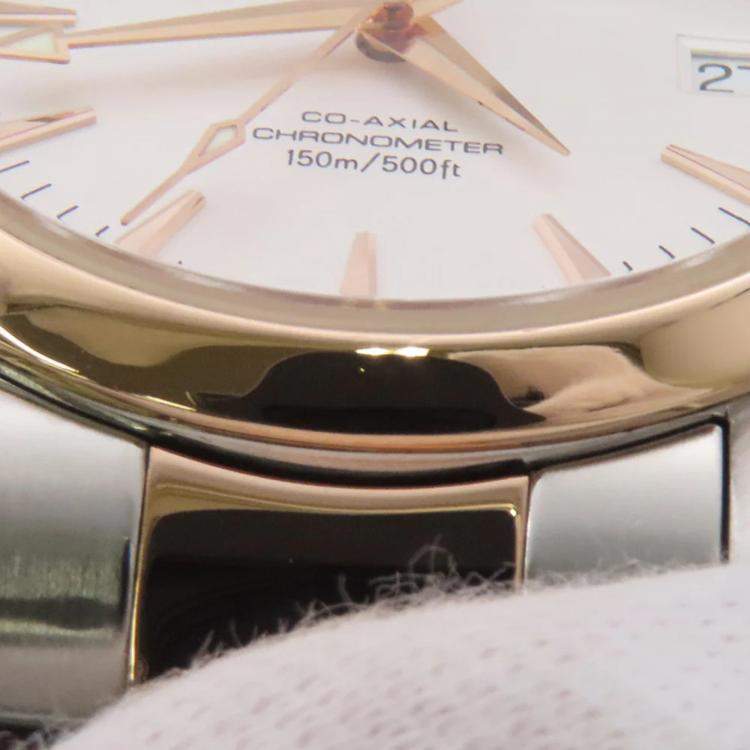 Pre Owned Omega Seamaster Aqua Terra 2304.30 Automatic White 18k Rose Gold Stainless Steel Men's Wristwatch 36 mm