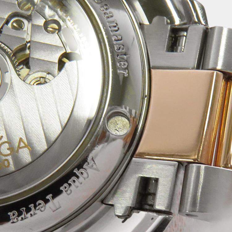 Pre Owned Omega Seamaster Aqua Terra 2304.30 Automatic White 18k Rose Gold Stainless Steel Men's Wristwatch 36 mm