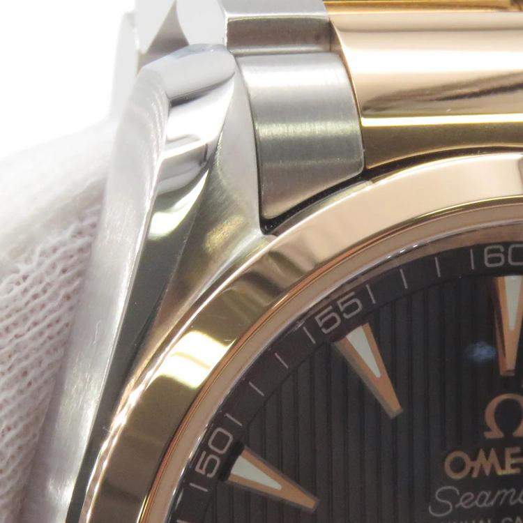 Pre Owned Omega Seamaster Aqua Terra 231.20.39.22.06.001 Automatic Grey 18k Rose Gold Stainless Steel Men's Wristwatch 38.5 mm