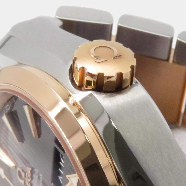 Pre Owned Omega Seamaster Aqua Terra 231.20.39.22.06.001 Automatic Grey 18k Rose Gold Stainless Steel Men's Wristwatch 38.5 mm