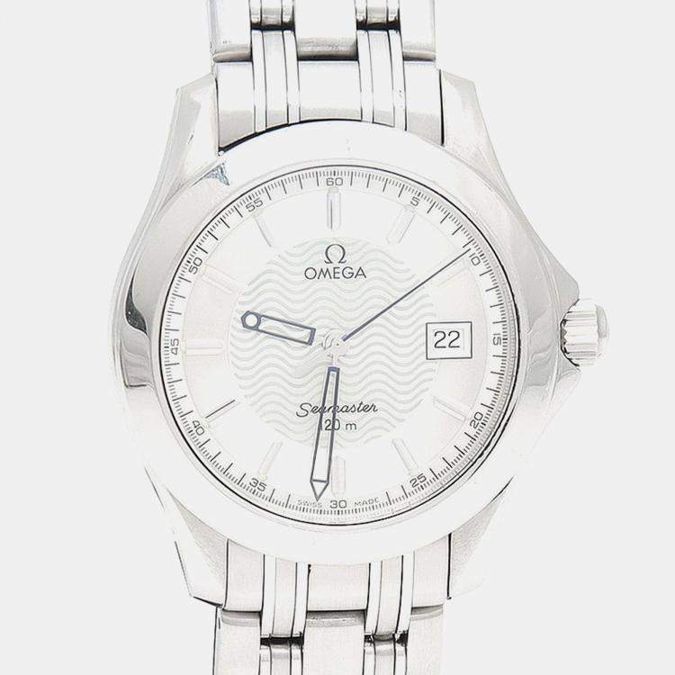 Pre Owned Omega Seamaster Quartz Silver Stainless Steel Men's Wristwatch 36.5 mm