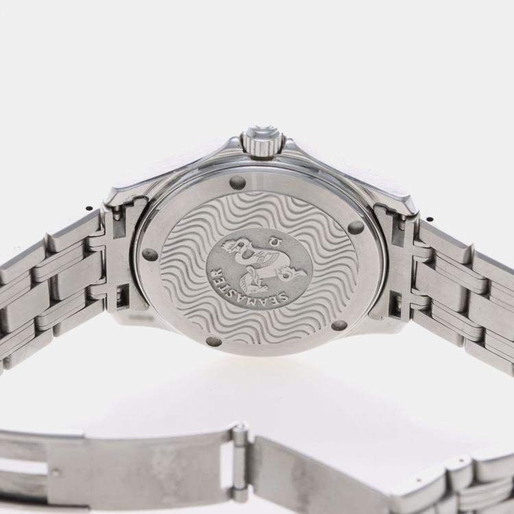 Pre Owned Omega Seamaster Quartz Blue Stainless Steel Men's Wristwatch 36 mm