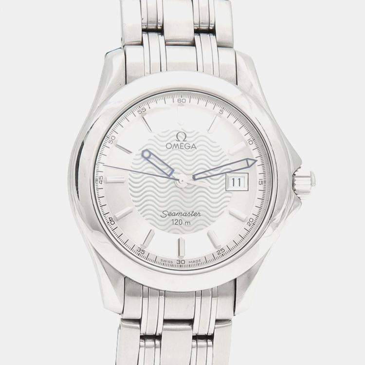 Pre Owned Omega Seamaster Quartz Stainless Steel Men's Wristwatch 37 mm