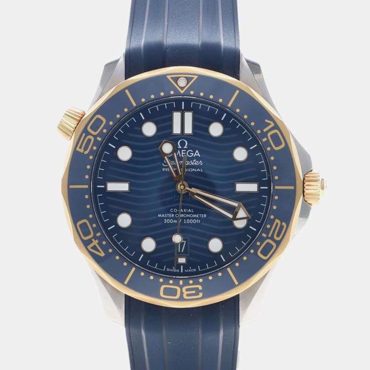Pre Owned Omega Seamaster Diver 300 210.22.42 Automatic Yellow Gold Stainless Steel Men's Wristwatch 42 mm