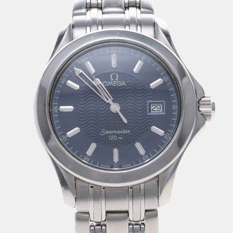Pre Owned Omega Seamaster Quartz Stainless Steel Mens Wristwatch 36 mm