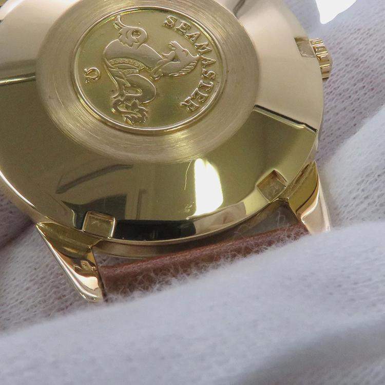 Pre Owned Omega Seamaster 14704-3SC Automatic Black 18k Yellow Gold Men's Wristwatch 33 mm